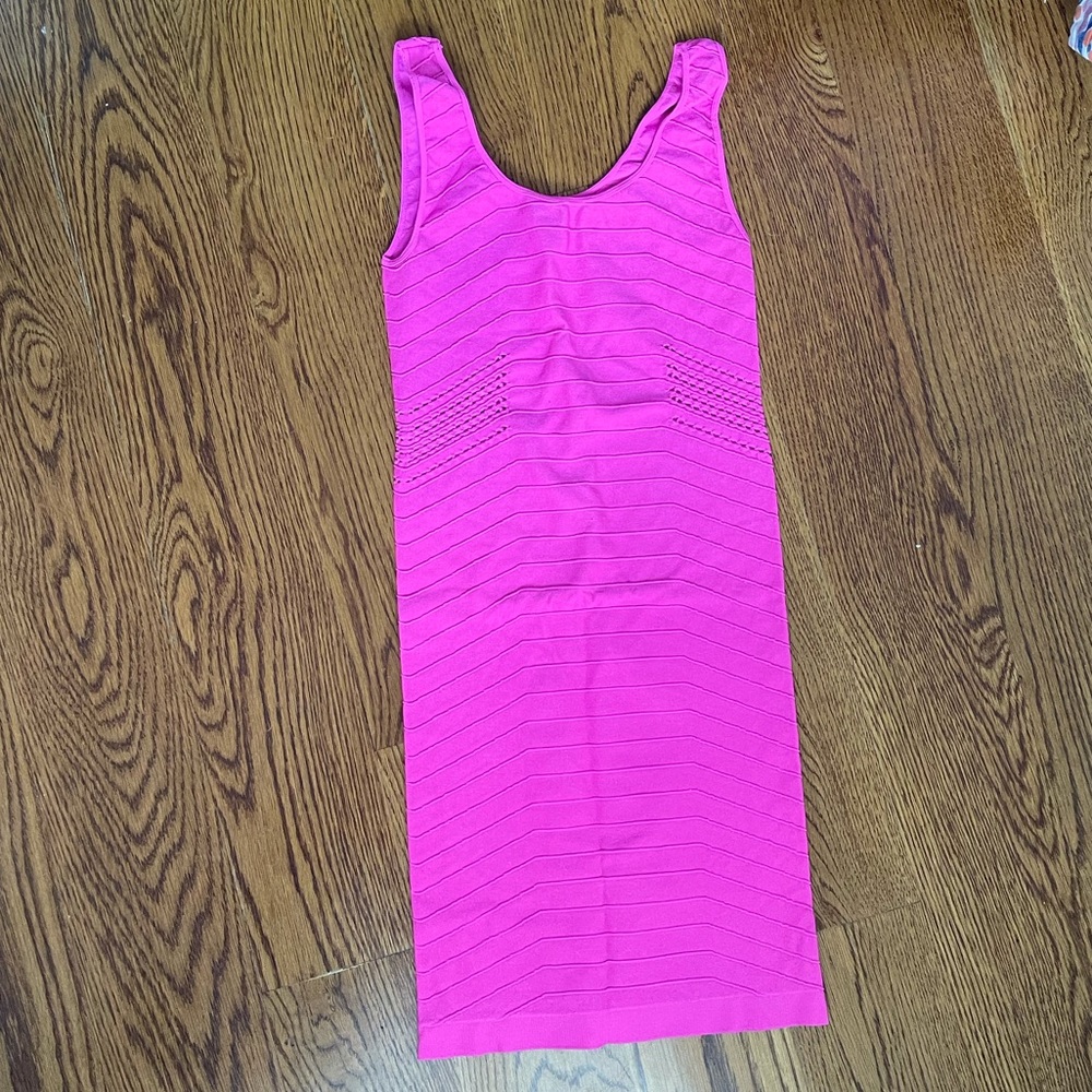 Arden B Bodycon Barbie Hot Pink Ribbed Mini Dress